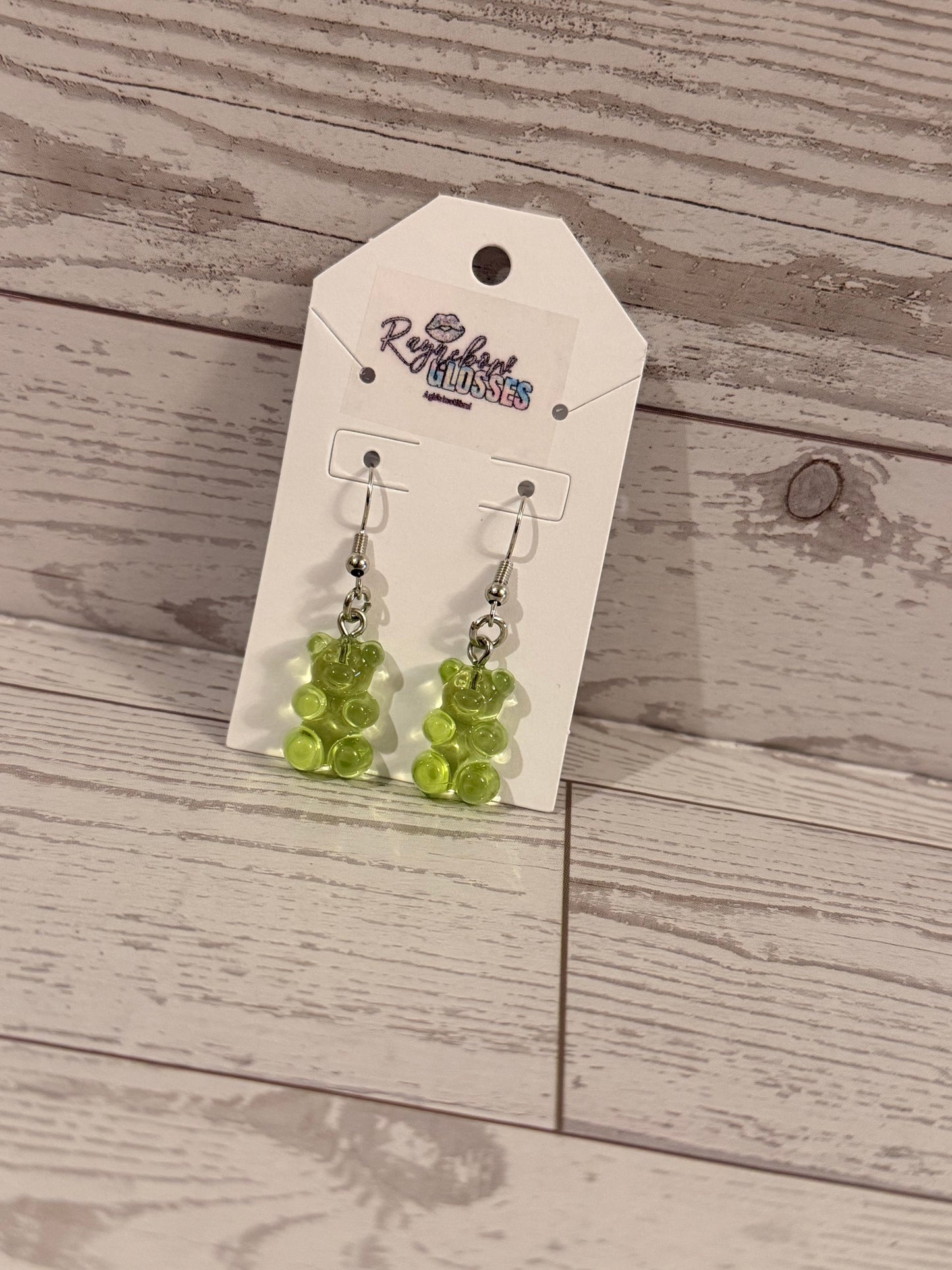 Green Gummy Bear Earrings