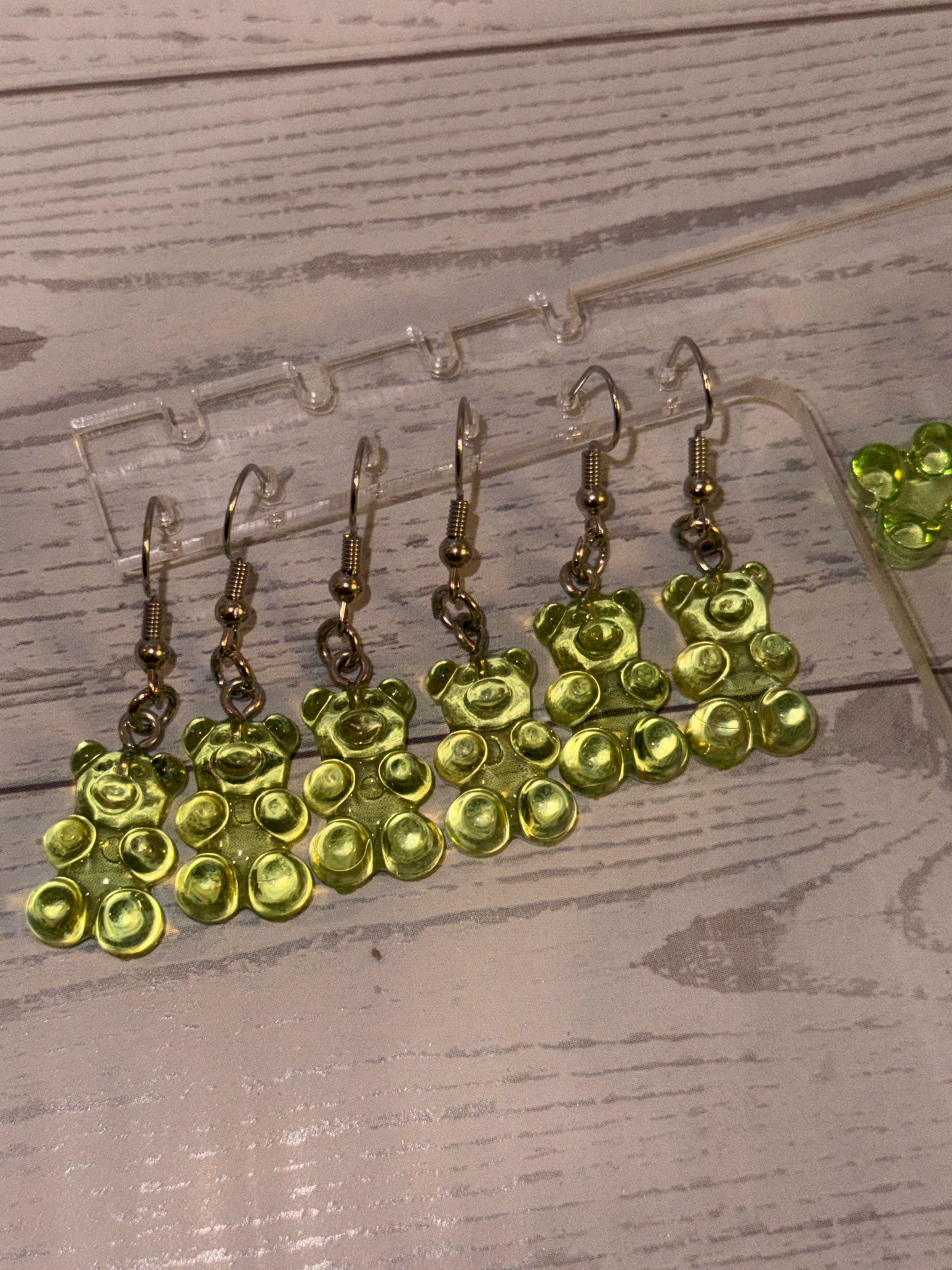 Green Gummy Bear Earrings