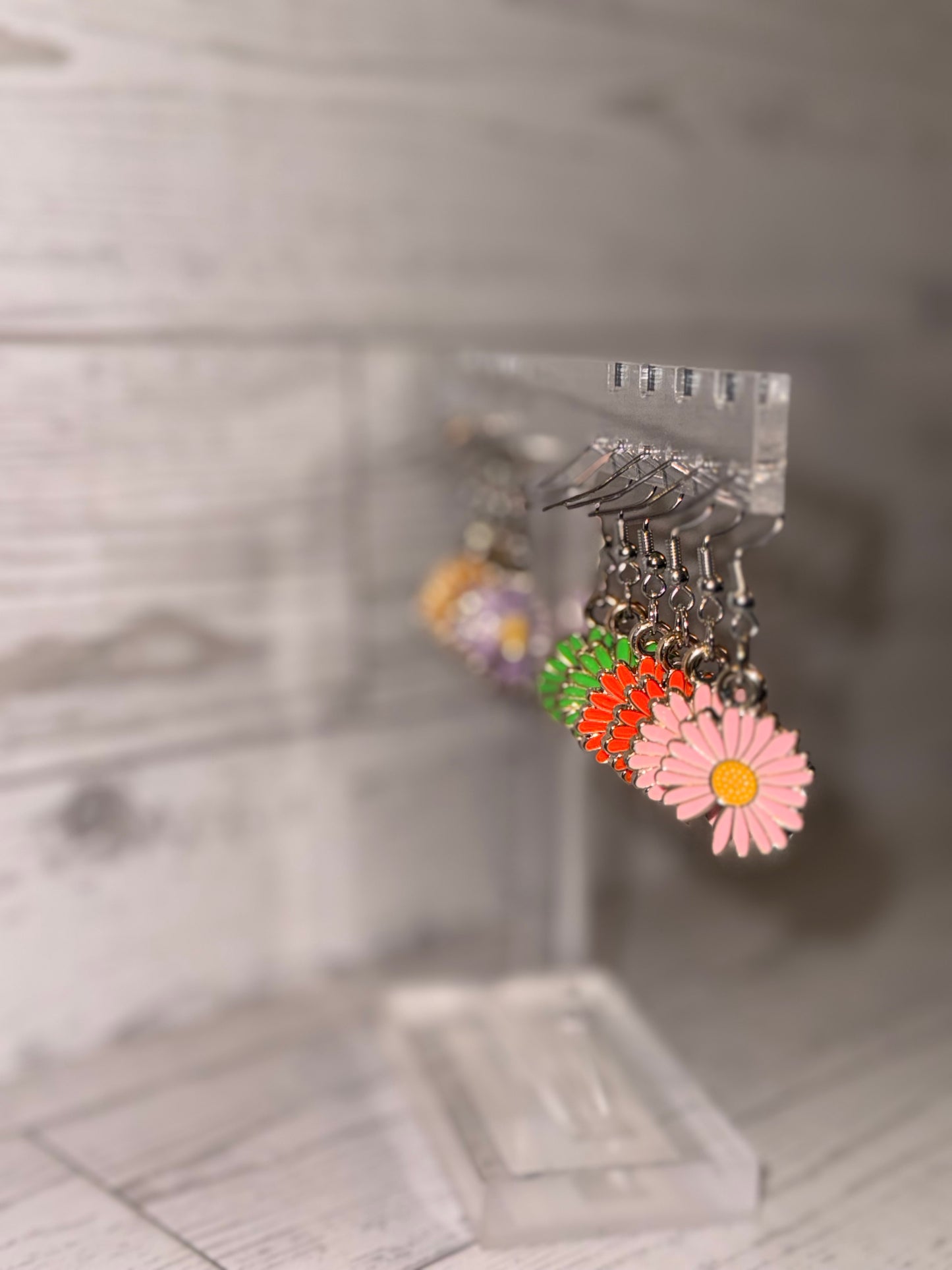 Green Flower Earrings