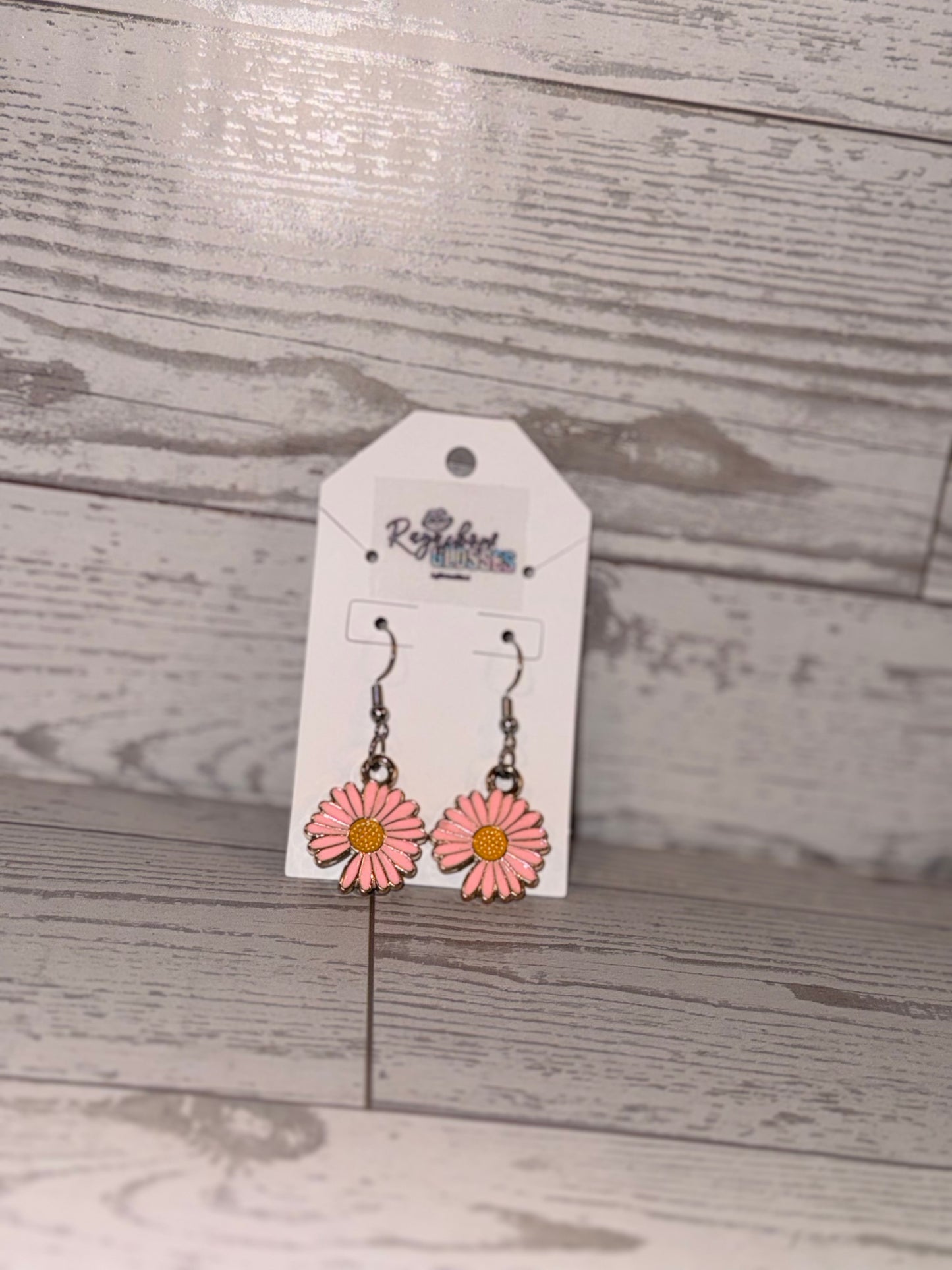 Pink Flower Earrings 🌸