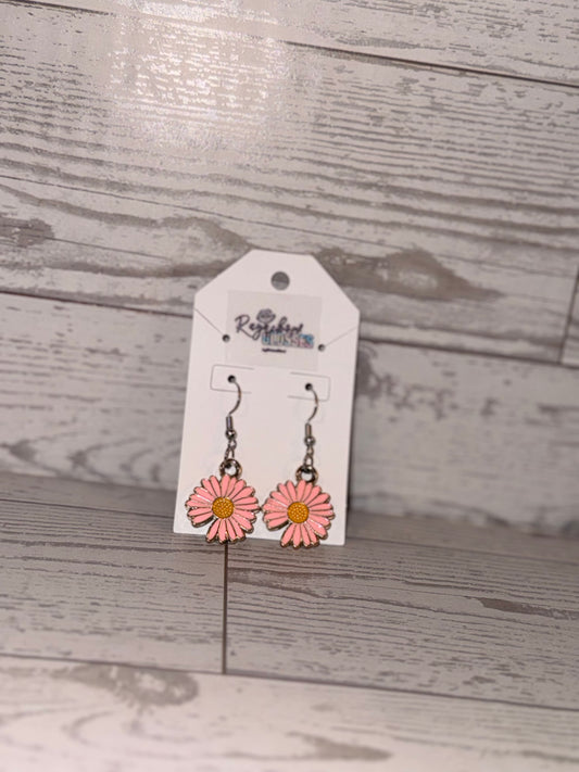 Pink Flower Earrings 🌸